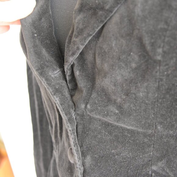 Vintage Y2K Black Velvet Gap Blazer Sz 8 - Picture 9 of 9